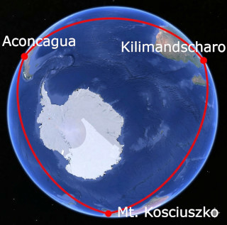 Abb. 1   Gleichseitiges Dreieck Aconcagua   Kilimandscharo   Mt. Kosciuszko th