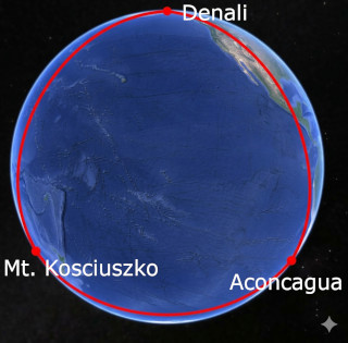 Abb. 4   Gleichseitiges Dreieck    Aconcagua   Denali   Mt. Kosciusko th